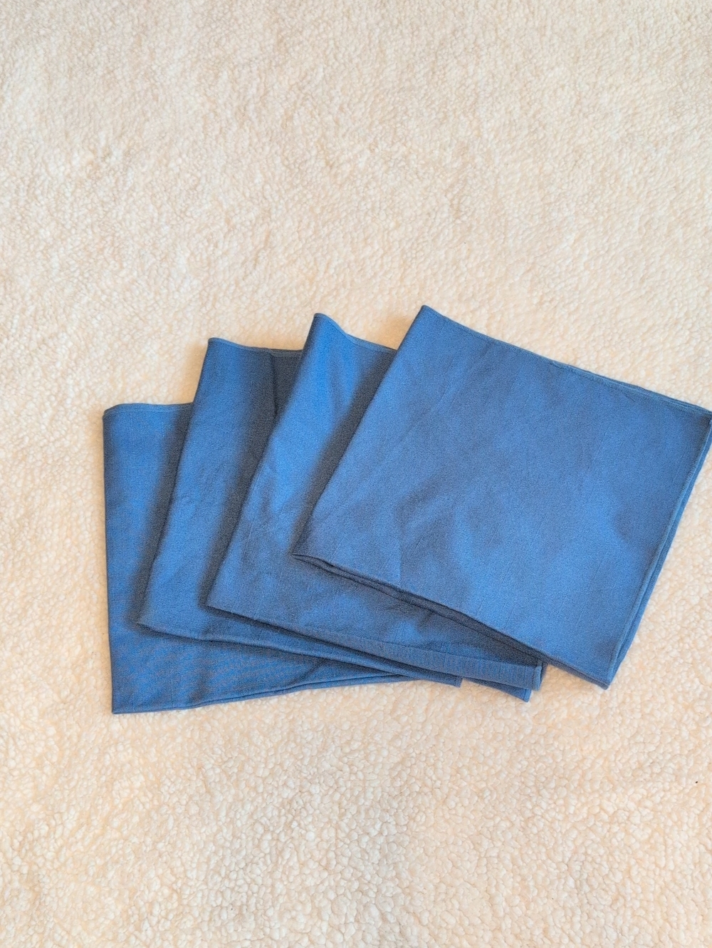 18 1/2 x18 1/2" Blue Cotton Squares Cloth Napkins Set Of 4